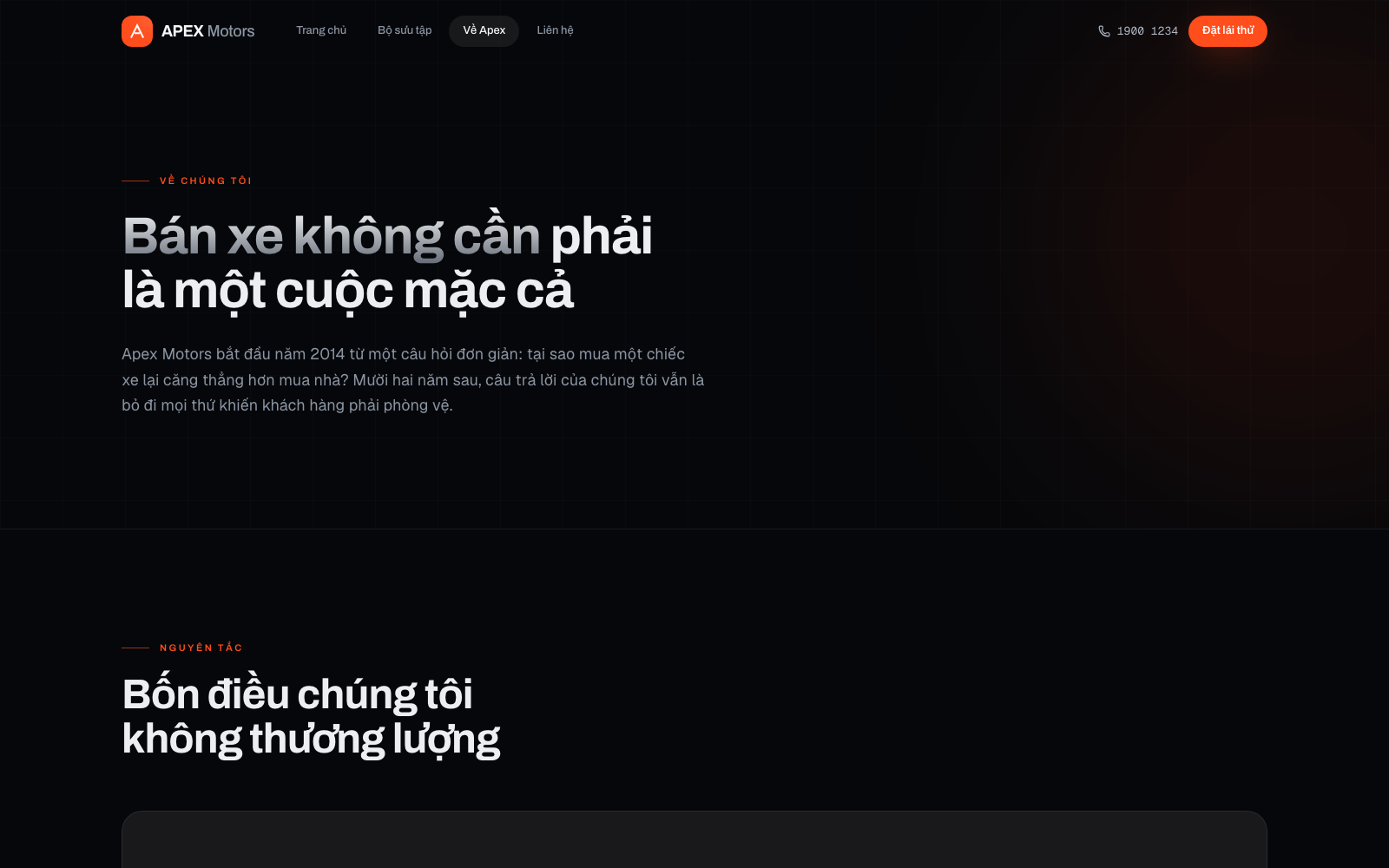 Trang giới thiệu về đại lý