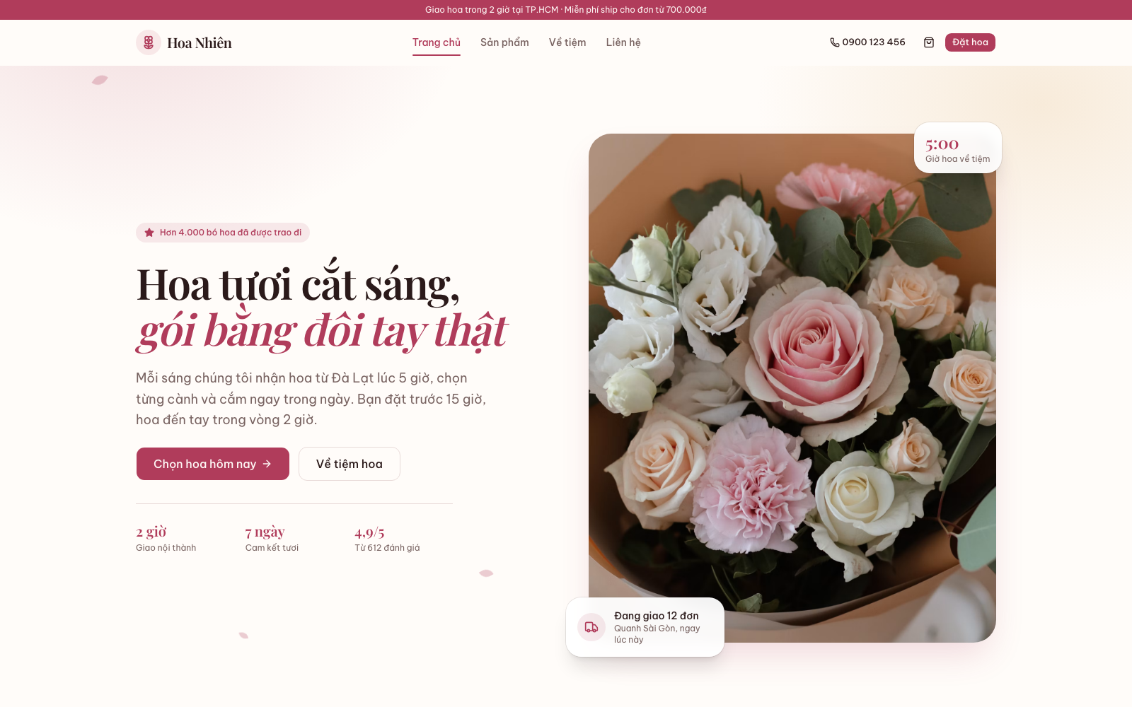 Hoa Nhiên — Website tiệm hoa tươi