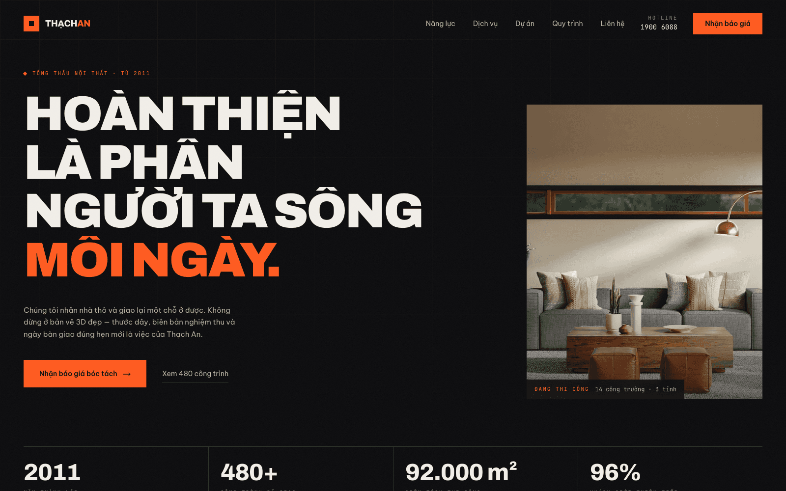 Thach An — Construction & interiors website template