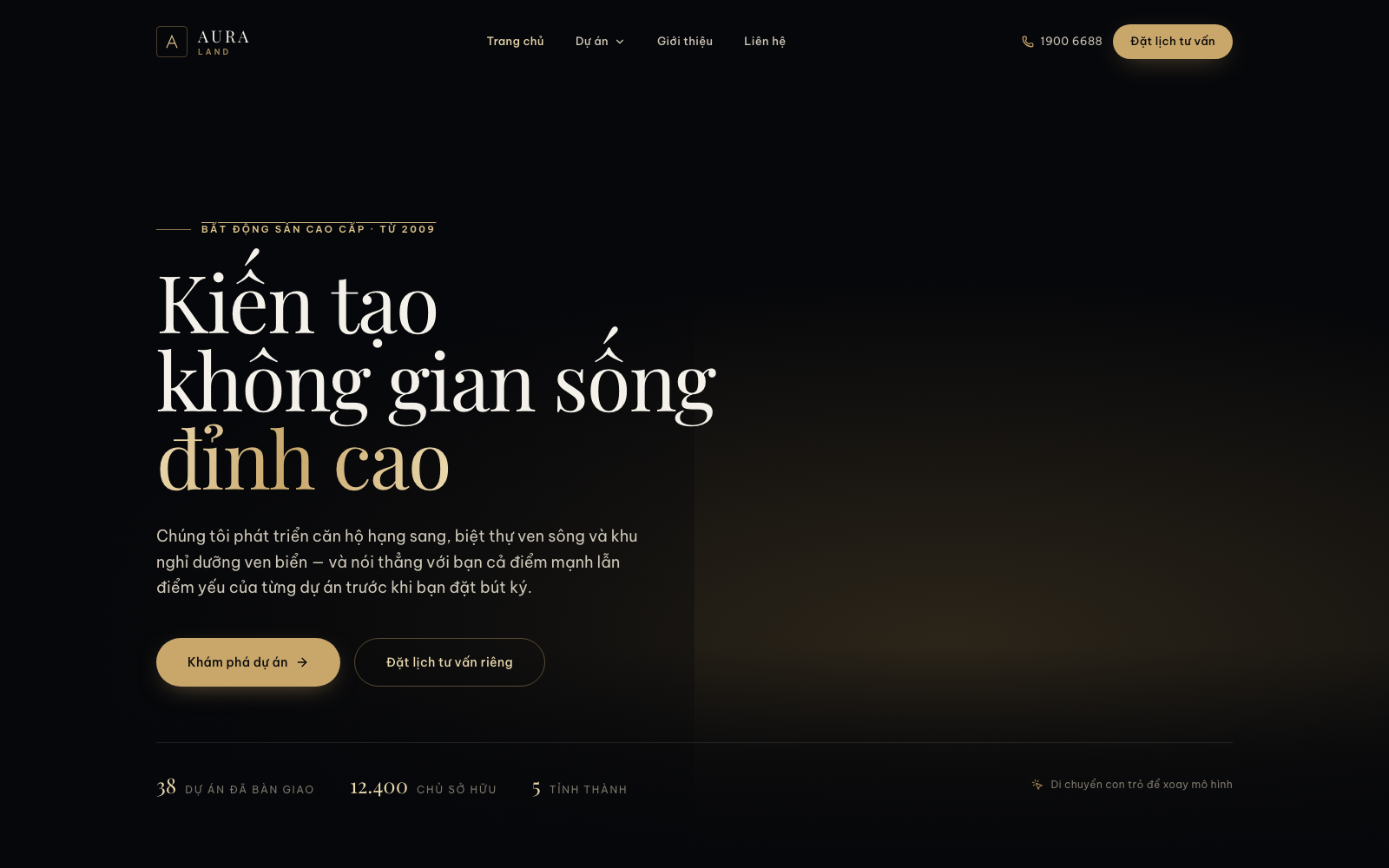 Aura Land — Website bất động sản