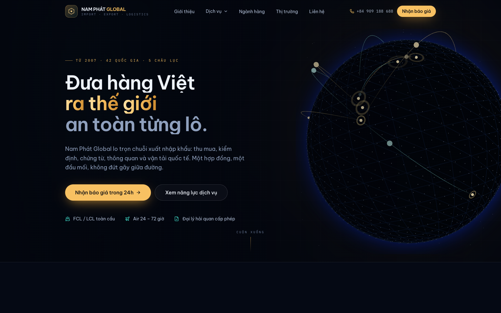 Nam Phát Global — Import & Export Company Website